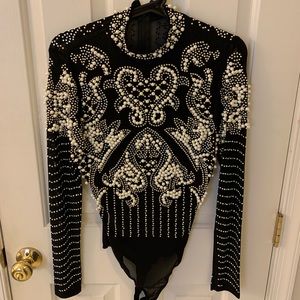 Stunning Beaded Sheer Body Suit